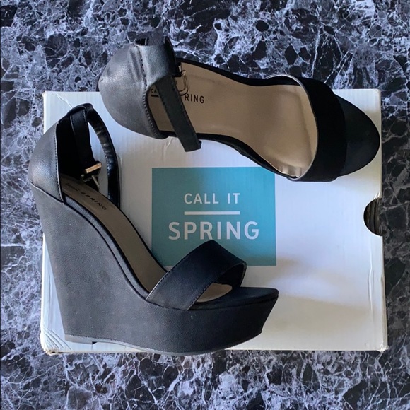 Black Wedge Heels - Picture 1 of 3